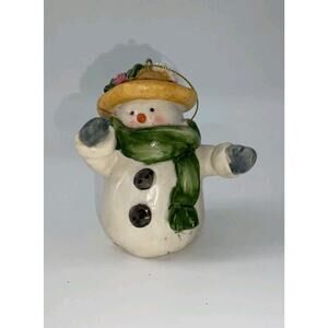 Vintage Snowman Christmas Tree Ornaments ceramic Nantucket